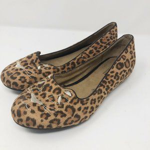 White Mountain Cliffs Leopard Print Flats Cat face